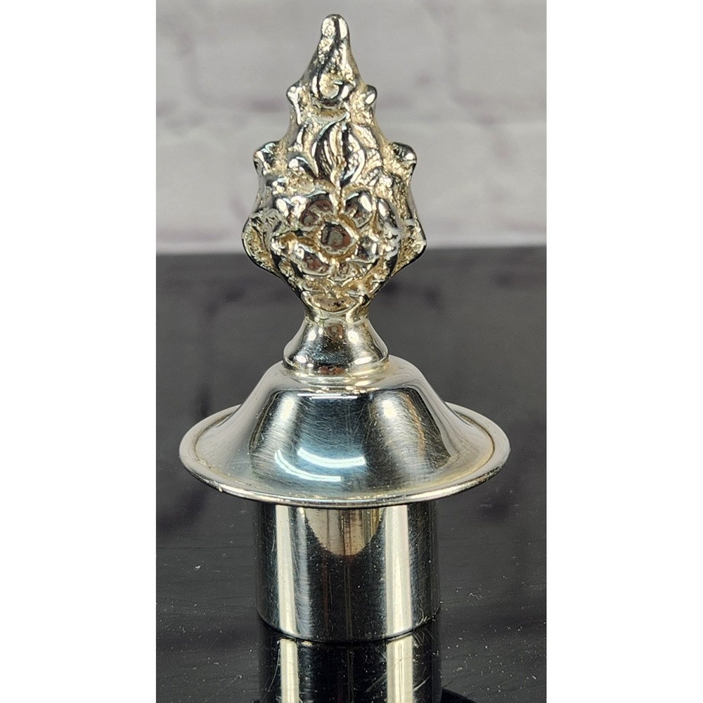 Antique Silverplate Candelabra Flame Finial - Solid (Not Hollow) RARE!